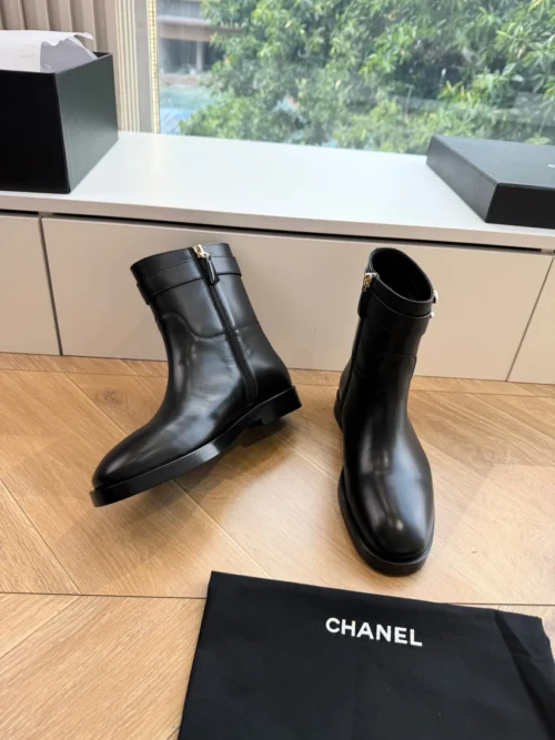 Chanel Leather Riding Boots