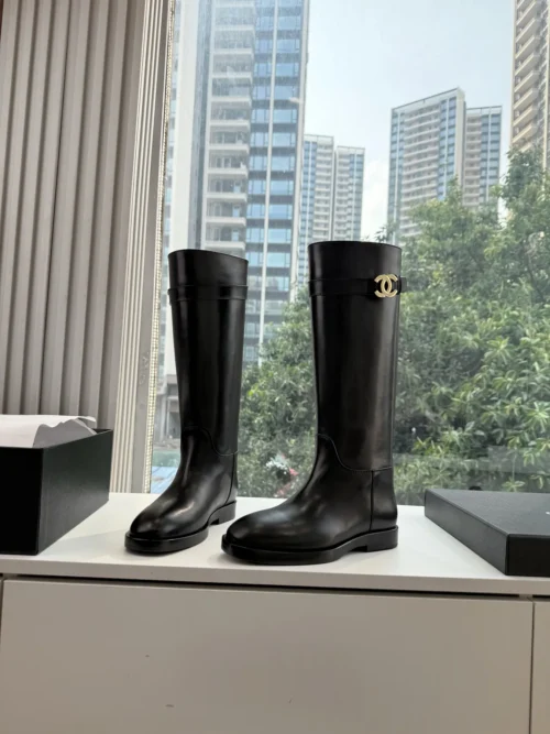 Chanel Leather Riding Boots