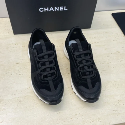 Chanel Lambskin Platform Lace-Up Running Sneakers