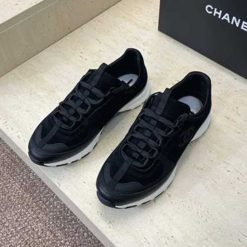 Chanel Lambskin Platform Lace-Up Running Sneakers