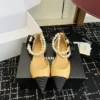 Chanel Pointed-Toe Chain-Detail Sandals