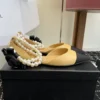 Chanel Pointed-Toe Chain-Detail Sandals
