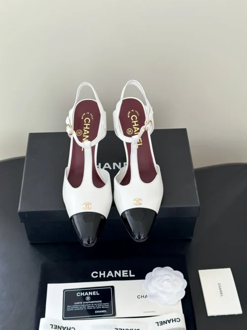 Chanel Patent Leather Pointed-Toe Heeled Sandals