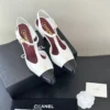 Chanel Patent Leather Pointed-Toe Heeled Sandals