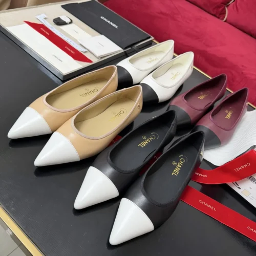 Chanel Pointed-Toe Ballet Flats