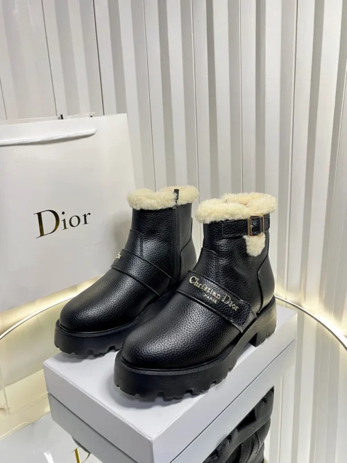 Dior Leather Platform Biker Boots
