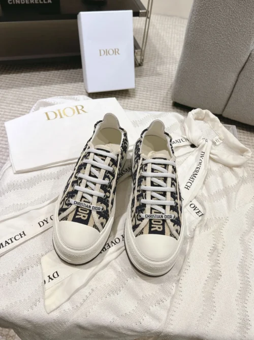 Dior Walk'n'Dior Canvas Platform Canvas Sneakers