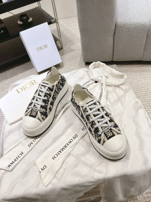 Dior Walk'n'Dior Canvas Platform Canvas Sneakers