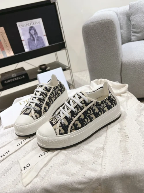 Dior Walk'n'Dior Canvas Platform Canvas Sneakers