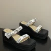 Dior J'Adior Square-Toe Wedge Platform Slides