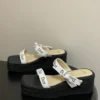 Dior J'Adior Square-Toe Wedge Platform Slides