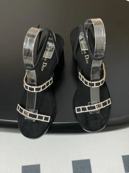 Dior Suede Lace-Up Heeled Sandals