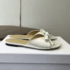 Dior Lambskin Square-Toe Bow-Detail Slides