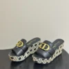 Dior Peep-Toe Wedge Slides