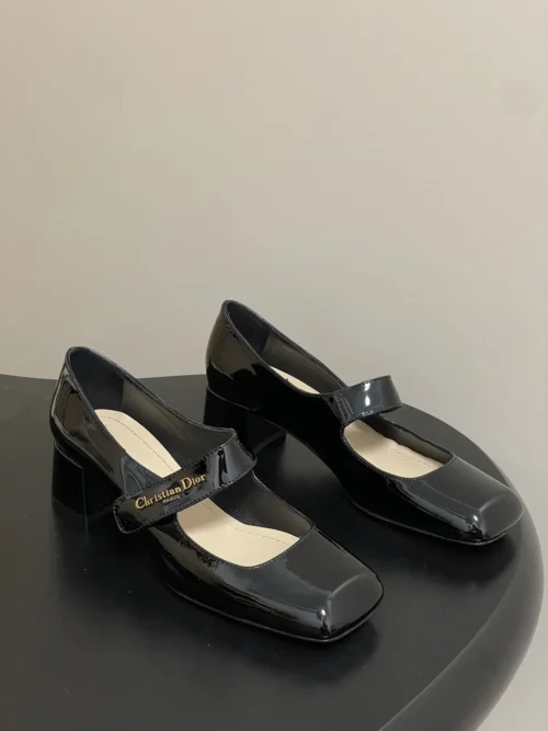 Dior Patent Leather Square-Toe Mary Jane Pumps