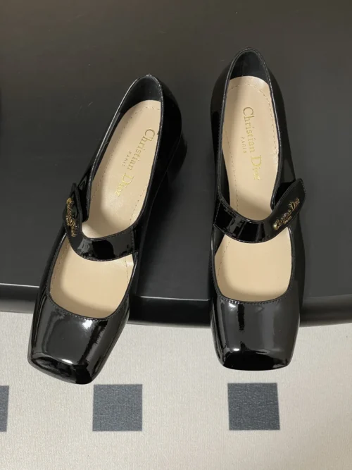 Dior Patent Leather Square-Toe Mary Jane Pumps