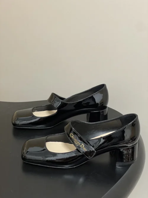 Dior Patent Leather Square-Toe Mary Jane Pumps