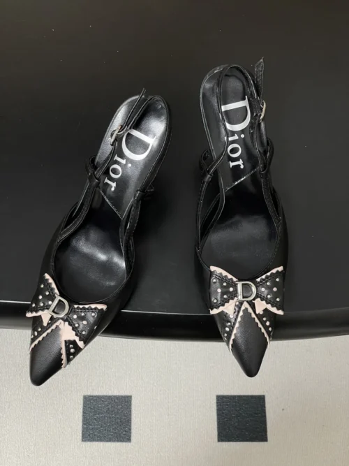 Dior Pointed-Toe Slingback Heeled Sandals