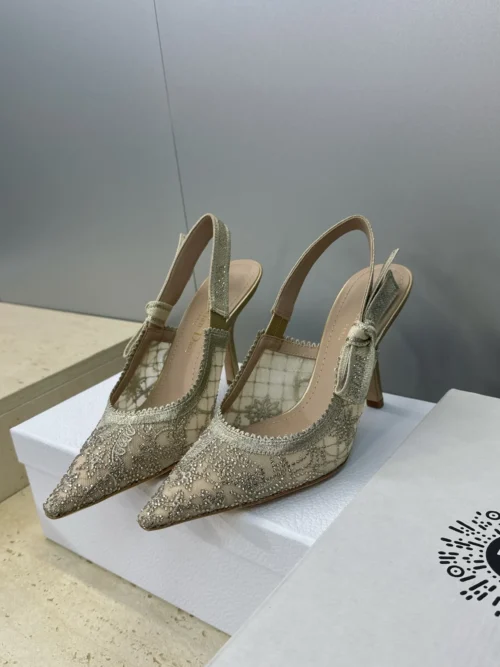 Dior J'Adior Square-Toe Crystal-Embellished Heeled Sandals
