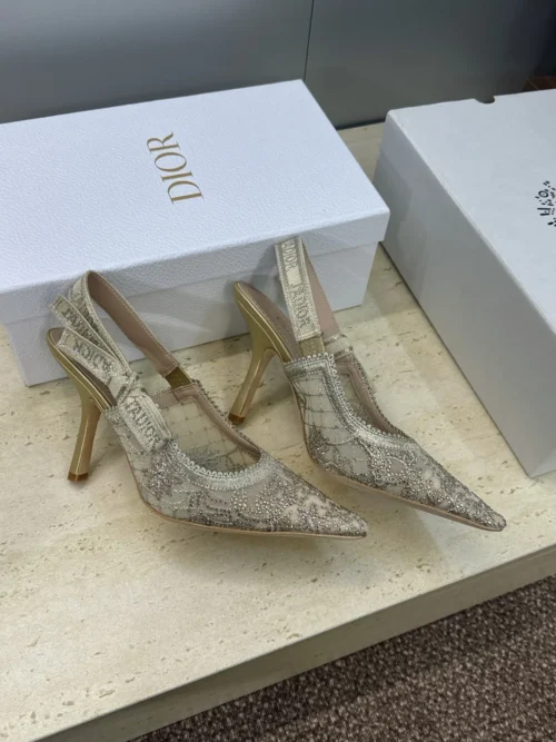 Dior J'Adior Square-Toe Crystal-Embellished Heeled Sandals