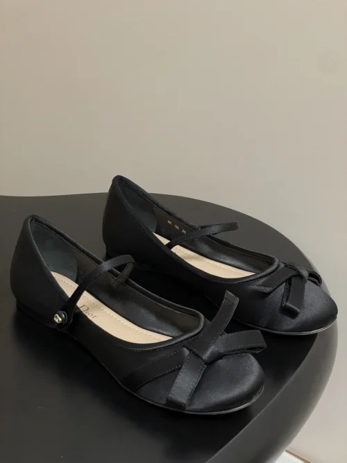 Dior Satin Bow-Detail Mary Jane Pumps