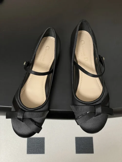 Dior Satin Bow-Detail Mary Jane Pumps