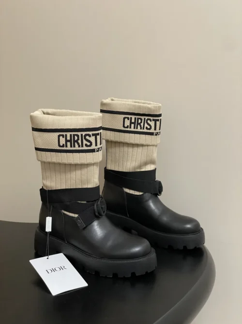 Dior Knit Platform Ankle Boots