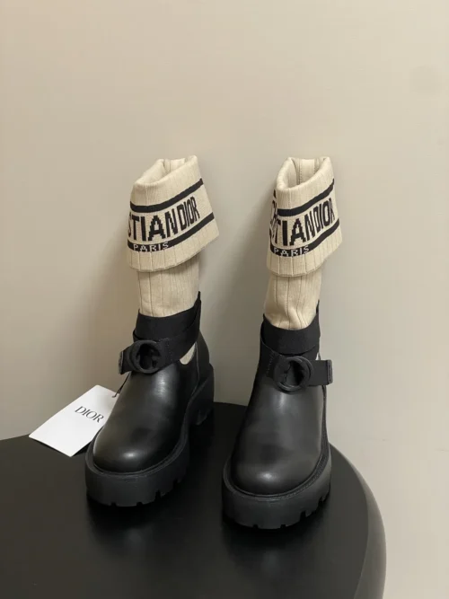 Dior Knit Platform Ankle Boots