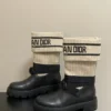 Dior Knit Platform Ankle Boots