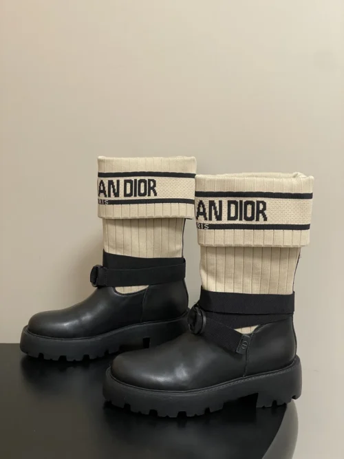 Dior Knit Platform Ankle Boots