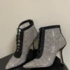 Dior Mesh Pointed-Toe Lace-Up Ankle Boots