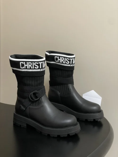Dior Knit Platform Riding Boots