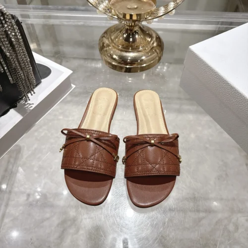 Dior Lambskin Peep-Toe Bow-Detail Heeled Sandals