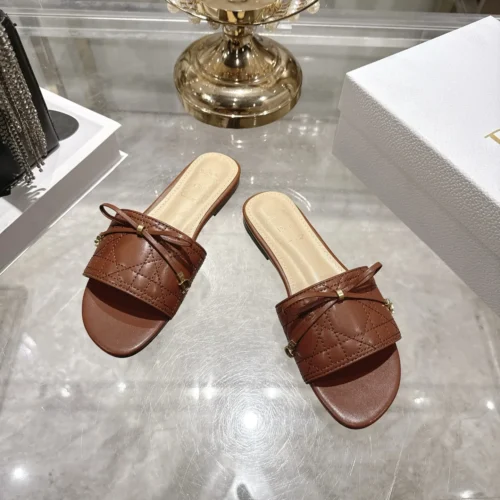 Dior Lambskin Peep-Toe Bow-Detail Heeled Sandals