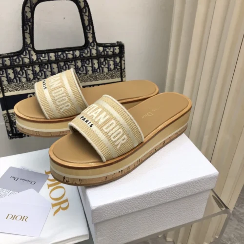 Dior Leather Platform Slides