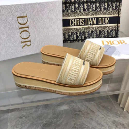 Dior Leather Platform Slides