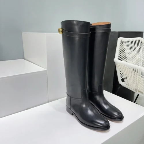 Dior Leather Buckle Riding Boots