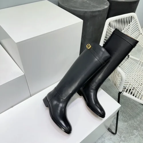 Dior Leather Buckle Riding Boots