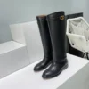 Dior Leather Buckle Riding Boots