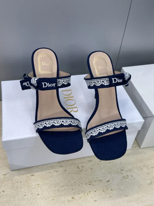 Dior J'Adior Square-Toe Bow-Detail Slides