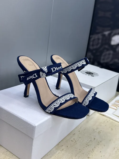 Dior J'Adior Square-Toe Bow-Detail Slides