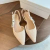 Dior Lambskin Slingback Bow-Detail Heeled Sandals