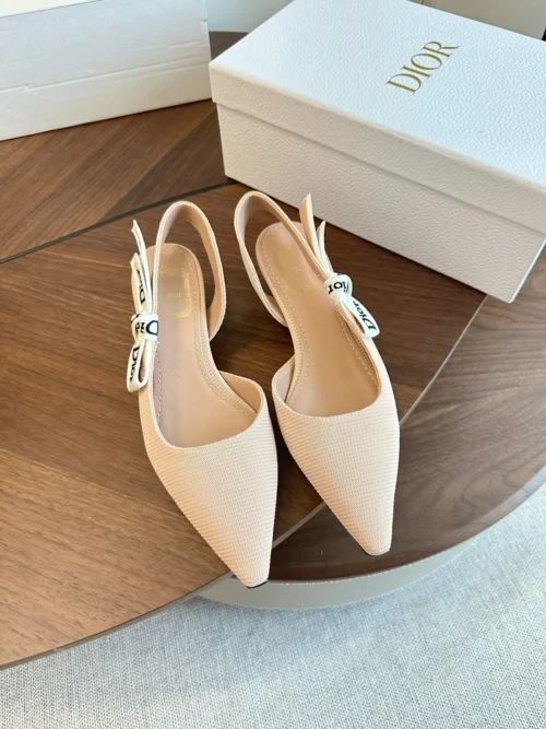 Dior Lambskin Slingback Bow-Detail Heeled Sandals