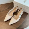 Dior Lambskin Slingback Bow-Detail Heeled Sandals