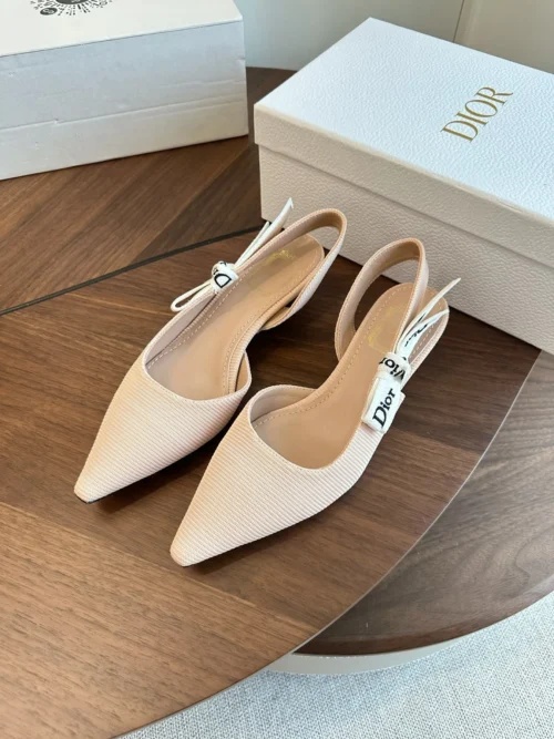Dior Lambskin Slingback Bow-Detail Heeled Sandals