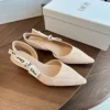 Dior Lambskin Slingback Bow-Detail Heeled Sandals