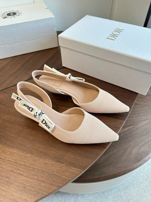 Dior Lambskin Slingback Bow-Detail Heeled Sandals