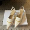 Dior Leather Pointed-Toe Slingback Heeled Sandals