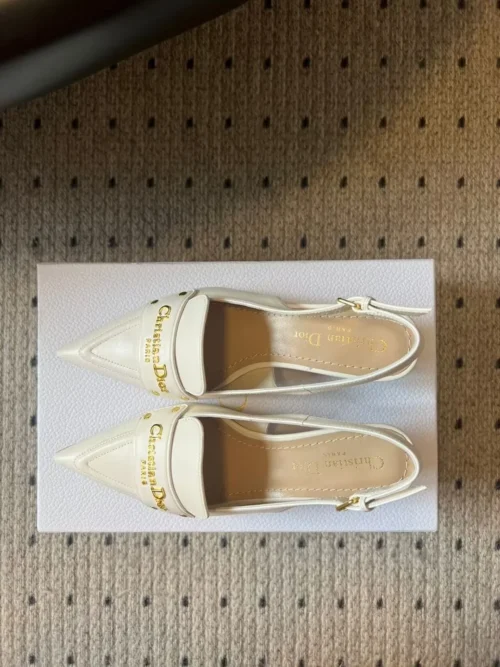 Dior Leather Pointed-Toe Slingback Heeled Sandals