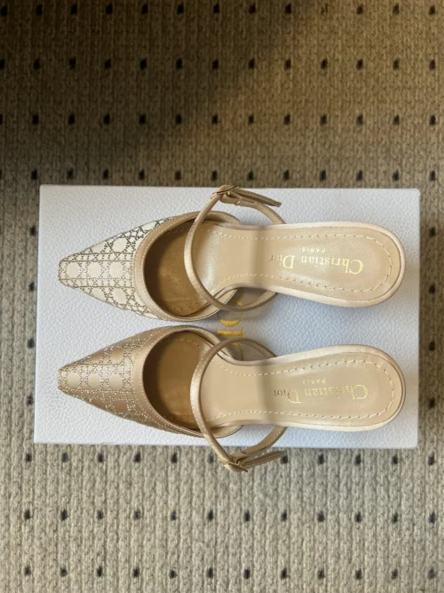 Dior Pointed-Toe Crystal-Embellished Heeled Mules